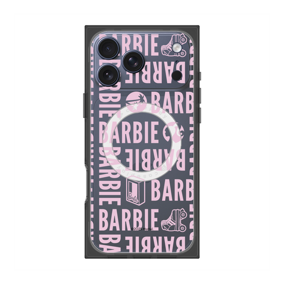 プレミアムスクエアケース with MagSafe［ Barbie - ロゴパターン3 - クリア ］