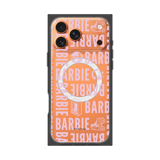 プレミアムスクエアケース with MagSafe［ Barbie - ロゴパターン3 - クリア ］