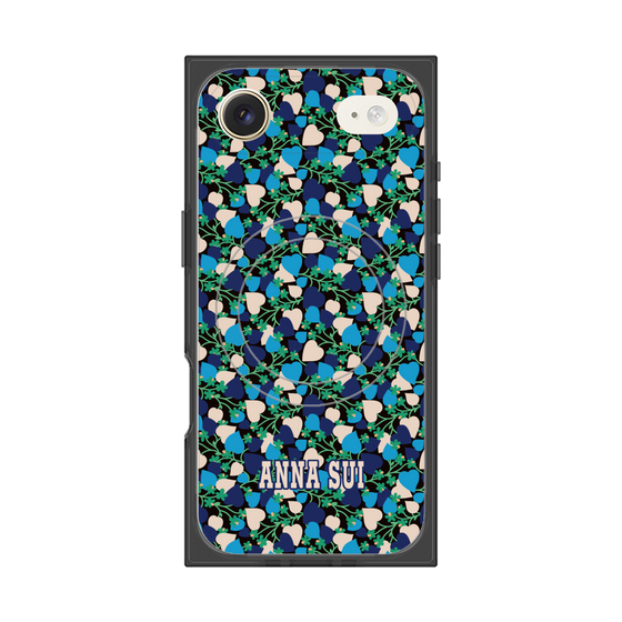 プレミアムスクエアケース with MagSafe［ ANNA SUI - HEARTS VINE - BLUE ］