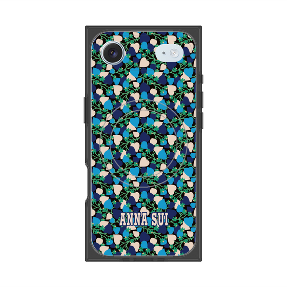 プレミアムスクエアケース with MagSafe［ ANNA SUI - HEARTS VINE - BLUE ］