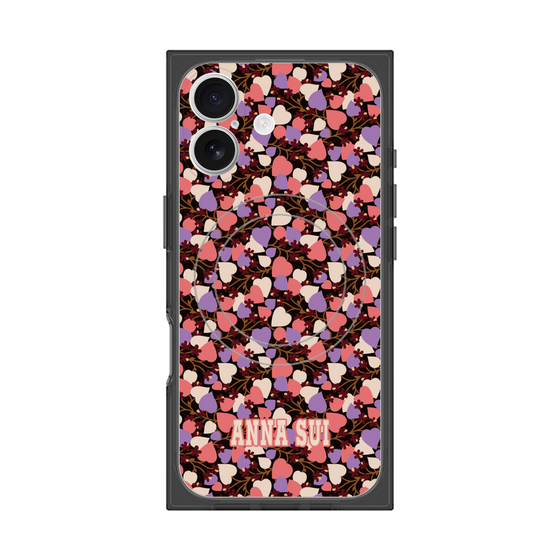プレミアムスクエアケース with MagSafe［ ANNA SUI - HEARTS VINE - PINK ］