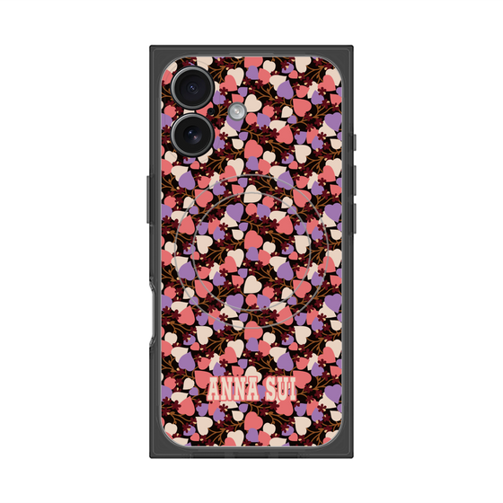 プレミアムスクエアケース with MagSafe［ ANNA SUI - HEARTS VINE - PINK ］