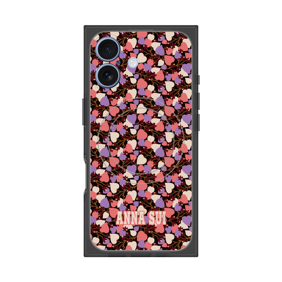プレミアムスクエアケース with MagSafe［ ANNA SUI - HEARTS VINE - PINK ］