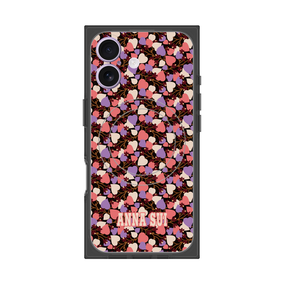 プレミアムスクエアケース with MagSafe［ ANNA SUI - HEARTS VINE - PINK ］