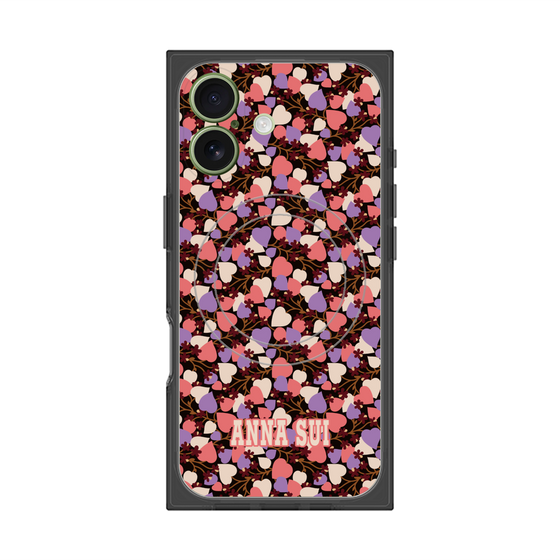 プレミアムスクエアケース with MagSafe［ ANNA SUI - HEARTS VINE - PINK ］