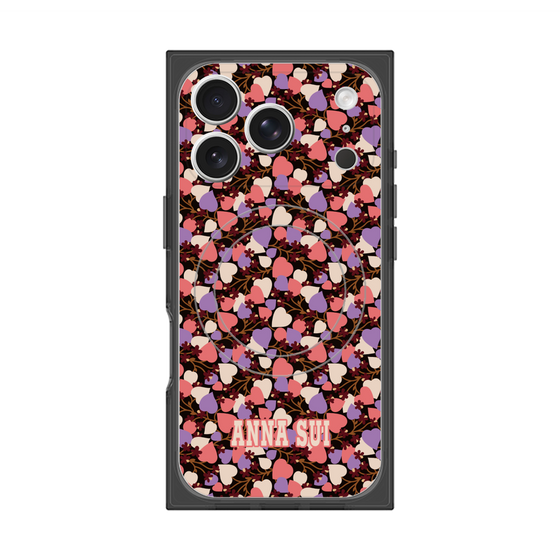 プレミアムスクエアケース with MagSafe［ ANNA SUI - HEARTS VINE - PINK ］