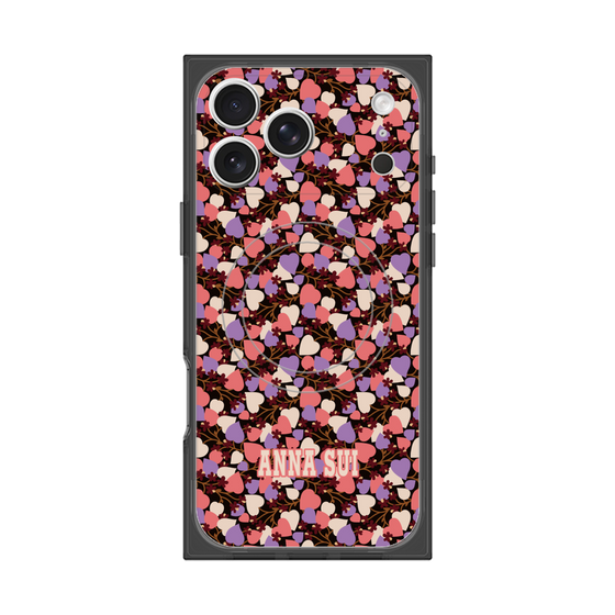 プレミアムスクエアケース with MagSafe［ ANNA SUI - HEARTS VINE - PINK ］