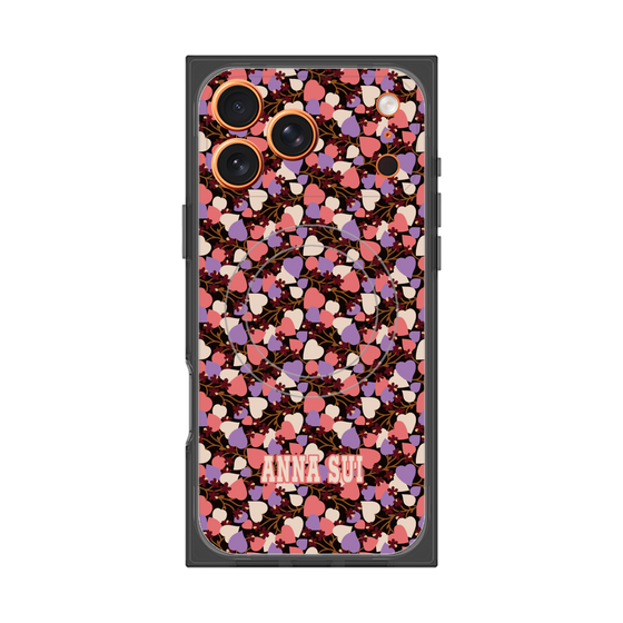 プレミアムスクエアケース with MagSafe［ ANNA SUI - HEARTS VINE - PINK ］