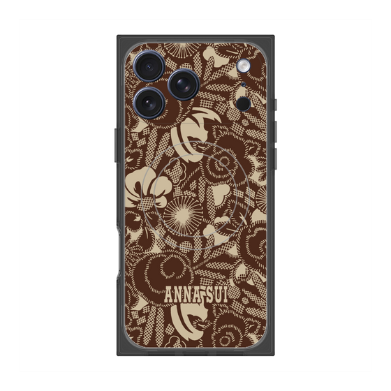 プレミアムスクエアケース with MagSafe［ ANNA SUI - STITCHED FLORAL ］