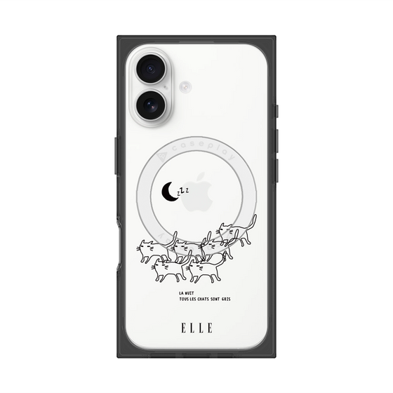 プレミアムスクエアケース with MagSafe［ ELLE - All cats are grey in the dark ］