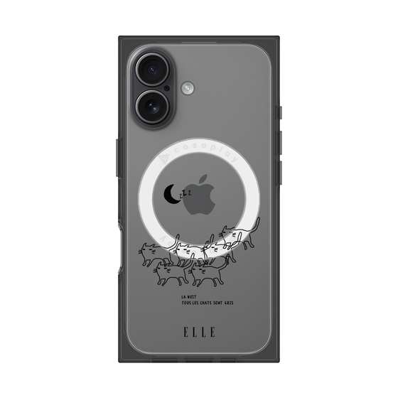 プレミアムスクエアケース with MagSafe［ ELLE - All cats are grey in the dark ］