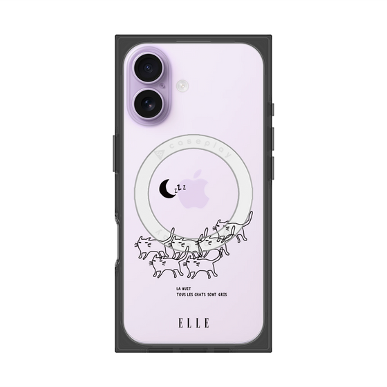 プレミアムスクエアケース with MagSafe［ ELLE - All cats are grey in the dark ］