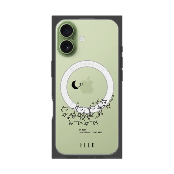 プレミアムスクエアケース with MagSafe［ ELLE - All cats are grey in the dark ］