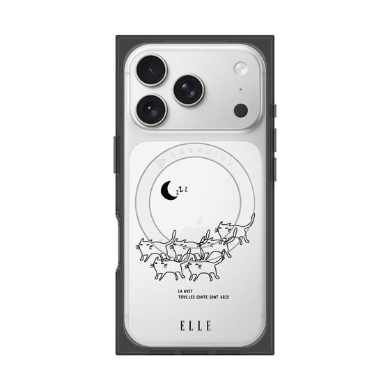 プレミアムスクエアケース with MagSafe［ ELLE - All cats are grey in the dark ］