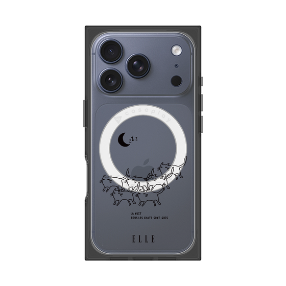 プレミアムスクエアケース with MagSafe［ ELLE - All cats are grey in the dark ］