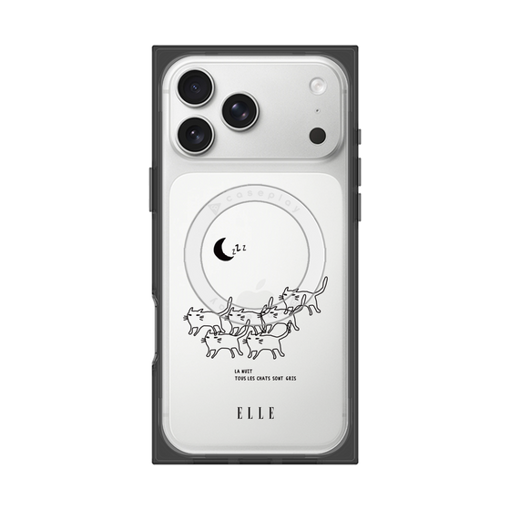 プレミアムスクエアケース with MagSafe［ ELLE - All cats are grey in the dark ］