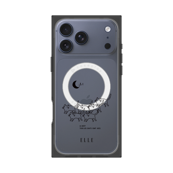 プレミアムスクエアケース with MagSafe［ ELLE - All cats are grey in the dark ］