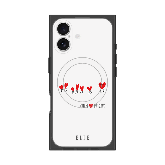プレミアムスクエアケース with MagSafe［ ELLE - Let who love me follow me - ホワイト ］