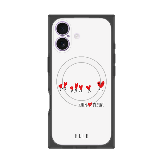 プレミアムスクエアケース with MagSafe［ ELLE - Let who love me follow me - ホワイト ］