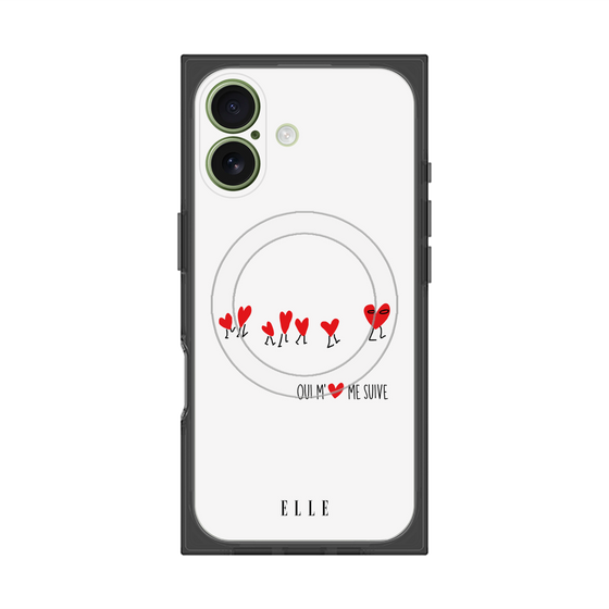 プレミアムスクエアケース with MagSafe［ ELLE - Let who love me follow me - ホワイト ］