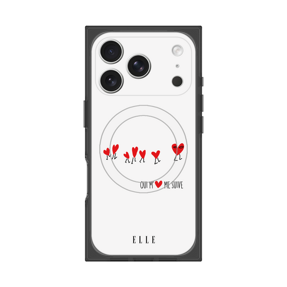 プレミアムスクエアケース with MagSafe［ ELLE - Let who love me follow me - ホワイト ］