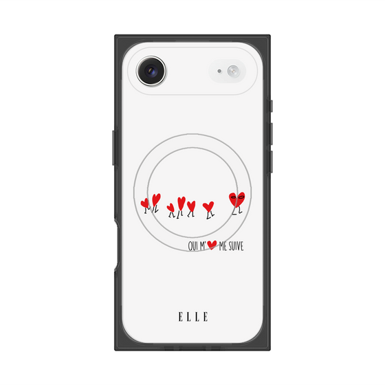 プレミアムスクエアケース with MagSafe［ ELLE - Let who love me follow me - ホワイト ］