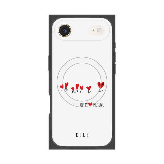 プレミアムスクエアケース with MagSafe［ ELLE - Let who love me follow me - ホワイト ］