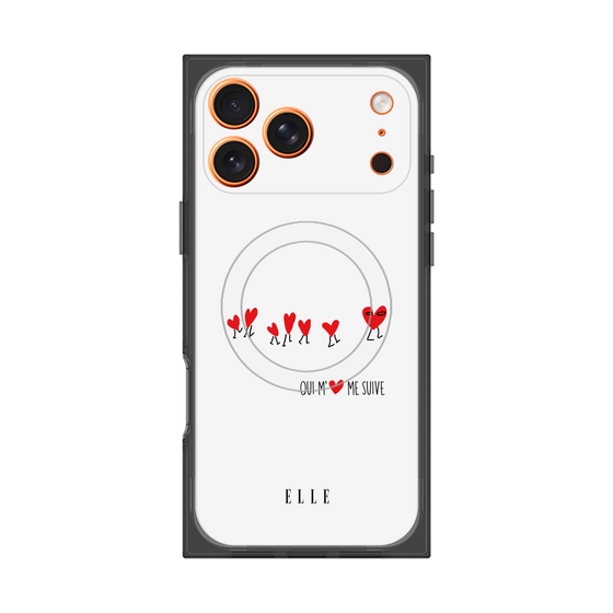 プレミアムスクエアケース with MagSafe［ ELLE - Let who love me follow me - ホワイト ］