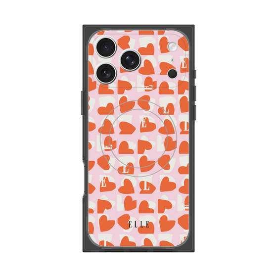 プレミアムスクエアケース with MagSafe［ ELLE - Saint Valentin - ペールピンク ］