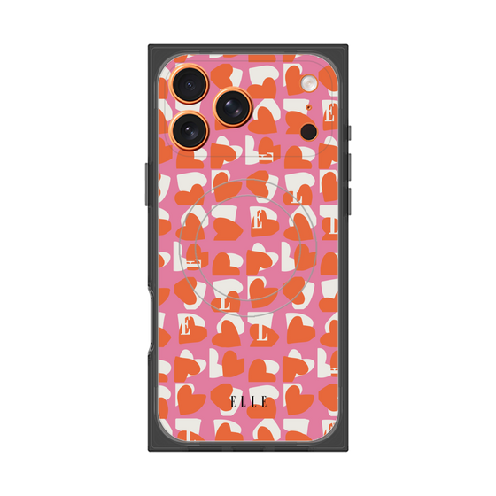 プレミアムスクエアケース with MagSafe［ ELLE - Saint Valentin - ピンク ］