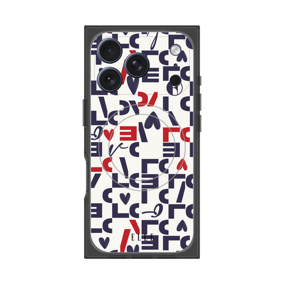プレミアムスクエアケース with MagSafe［ ELLE - Simply Graphical ］