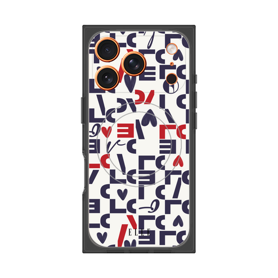 プレミアムスクエアケース with MagSafe［ ELLE - Simply Graphical ］