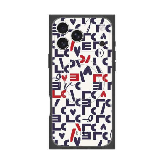 プレミアムスクエアケース with MagSafe［ ELLE - Simply Graphical ］