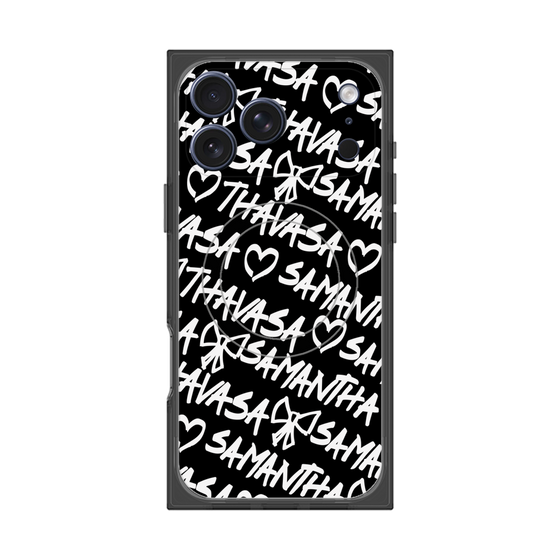 プレミアムスクエアケース with MagSafe［ Samantha Thavasa - スクリッタ - ブラック ］