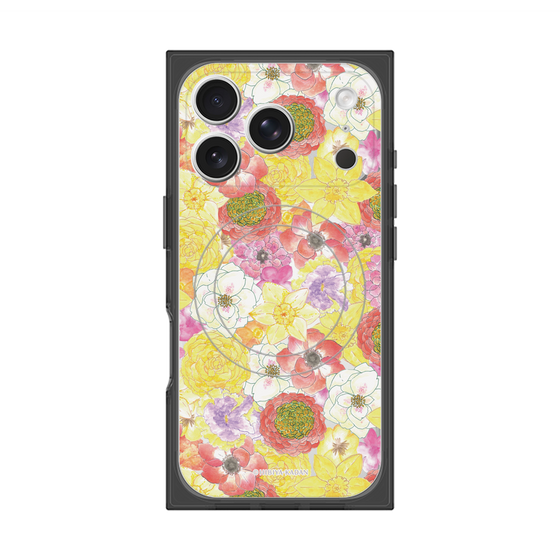 プレミアムスクエアケース with MagSafe［ 日比谷花壇 - HarmonyinBloom - イエロー ］