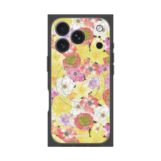 プレミアムスクエアケース with MagSafe［ 日比谷花壇 - HarmonyinBloom - イエロー ］