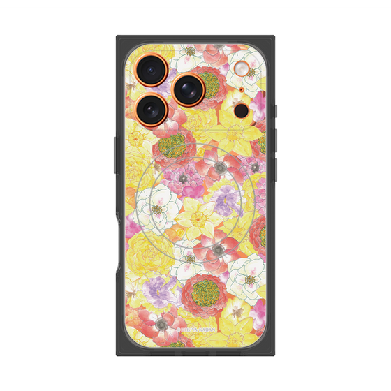 プレミアムスクエアケース with MagSafe［ 日比谷花壇 - HarmonyinBloom - イエロー ］