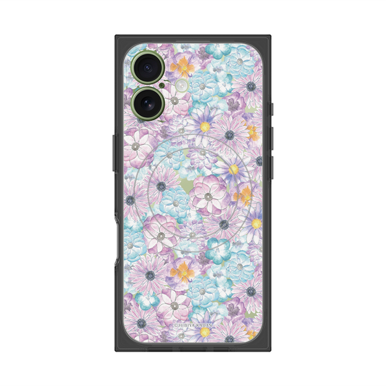 プレミアムスクエアケース with MagSafe［ 日比谷花壇 - HarmonyinBloom - パープル ］