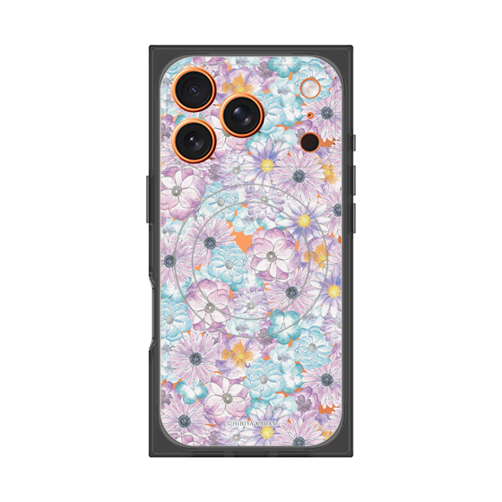 プレミアムスクエアケース with MagSafe［ 日比谷花壇 - HarmonyinBloom - パープル ］