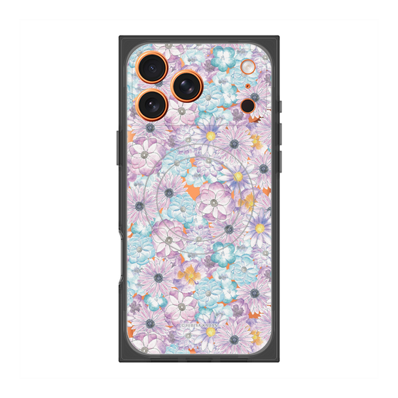 プレミアムスクエアケース with MagSafe［ 日比谷花壇 - HarmonyinBloom - パープル ］