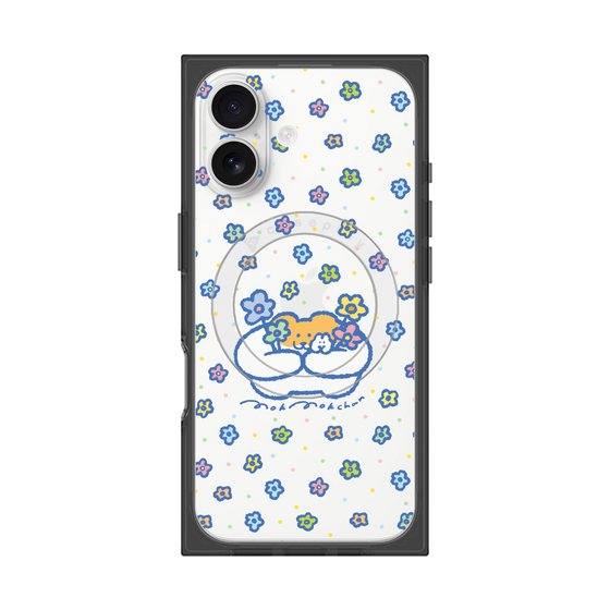 プレミアムスクエアケース with MagSafe［ もくもくちゃん - フラワー ］