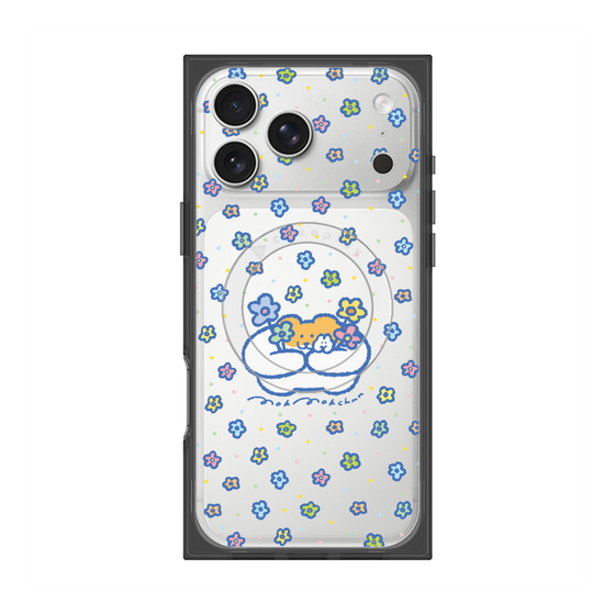 プレミアムスクエアケース with MagSafe［ もくもくちゃん - フラワー ］