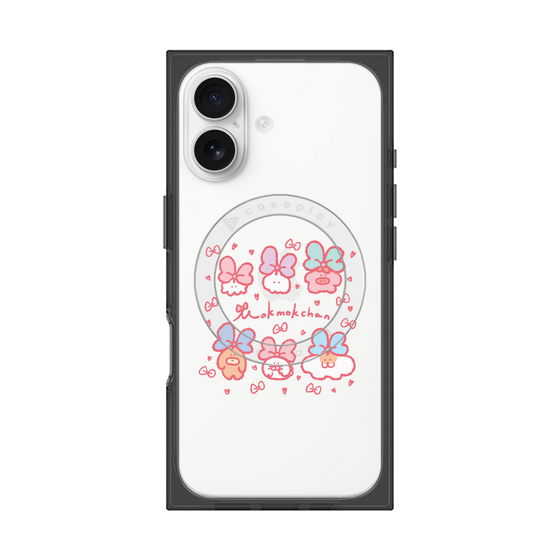 プレミアムスクエアケース with MagSafe［ もくもくちゃん - リボン ］