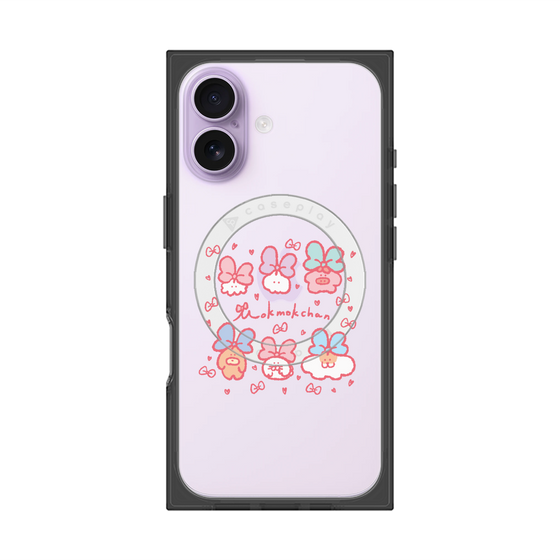 プレミアムスクエアケース with MagSafe［ もくもくちゃん - リボン ］