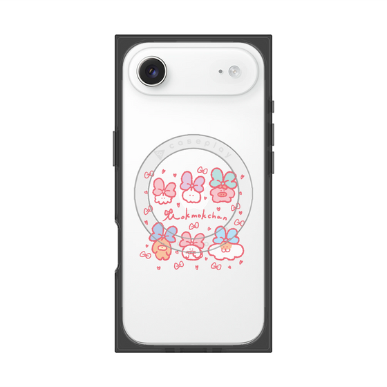 プレミアムスクエアケース with MagSafe［ もくもくちゃん - リボン ］