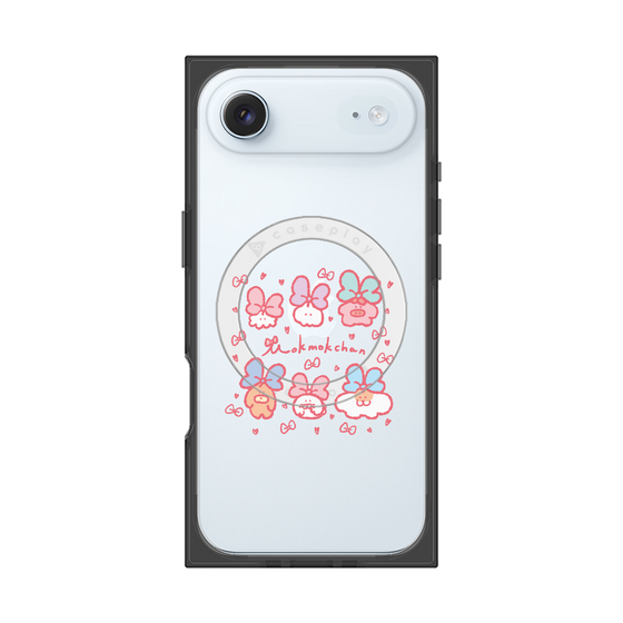 プレミアムスクエアケース with MagSafe［ もくもくちゃん - リボン ］