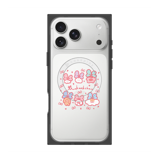 プレミアムスクエアケース with MagSafe［ もくもくちゃん - リボン ］