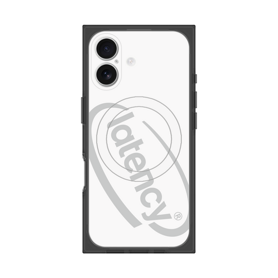 プレミアムスクエアケース with MagSafe［ LATENCY - Circle logo - White ］