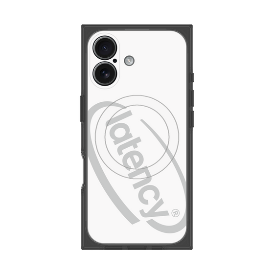 プレミアムスクエアケース with MagSafe［ LATENCY - Circle logo - White ］