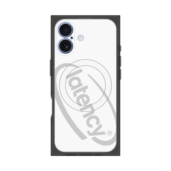 プレミアムスクエアケース with MagSafe［ LATENCY - Circle logo - White ］